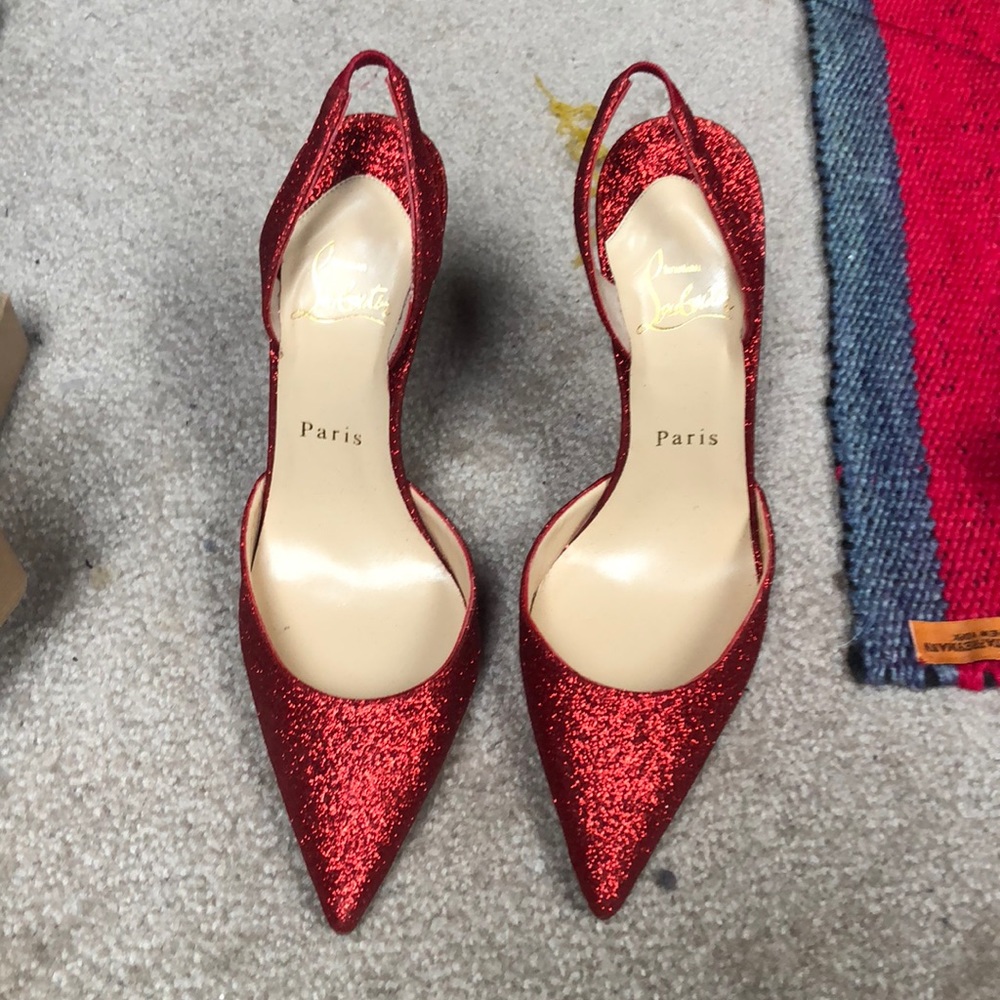 Red sparkle Christian louboutin heel